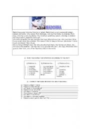 English Worksheet: Madonna