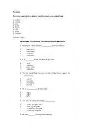 English worksheet: aDVERBS