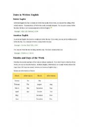 English Worksheet: Dates in Written English