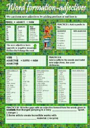 English Worksheet: Word formation - Adjectives