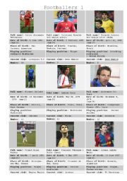 English Worksheet: Footballers 1