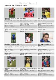 English Worksheet: Footballers 2