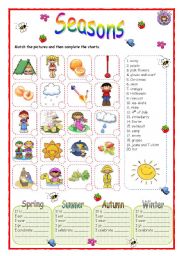 English Worksheet: SEASONS