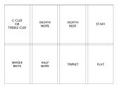 English Worksheet: music cards - names