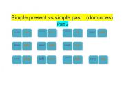 English worksheet: simple present&simple past dominoes part2