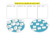 English worksheet: daily routines &time telling