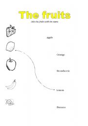 English worksheet: The fruits