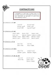 English worksheet: Contractions