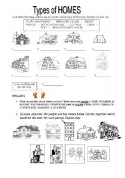 English Worksheet: Types of Homes