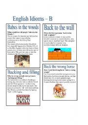 English Idioms - B