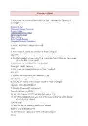 English worksheet: Scavenger Hunt