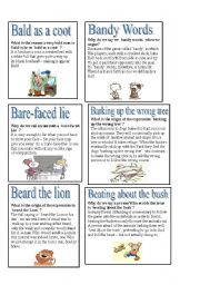 English Worksheet: English Idioms - B