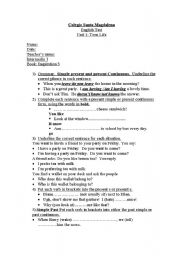 English Worksheet: test