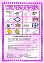 English Worksheet: Kitchen Idioms