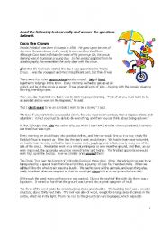 English Worksheet: Coco the Clown