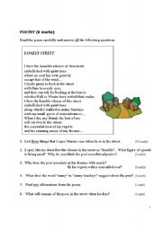 English worksheet: poem