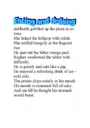 English worksheet: Eating and drinking