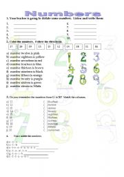 English Worksheet: Numbers