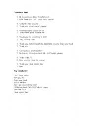 English Worksheet: At the restaurant