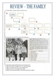 English Worksheet: Review - the family