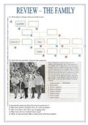 English worksheet: Review - the family