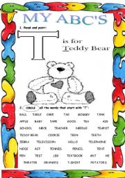 English Worksheet: My ABCs ( T )