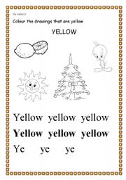 English Worksheet: yellow