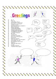 English Worksheet: Greetings