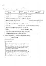 English worksheet: adjectives - time-