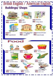 English Worksheet: British English  / American English - handout