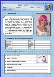 English Worksheet: DESCRIBING PEOPLE TEST (4 pages)