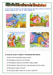 English Worksheet: ALICES ADVENTURES IN WONDERLAND