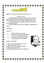 English Worksheet: a place for a picnic