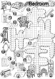 English Worksheet: BEDROOM CRISS CROSS PUZZLE HOME