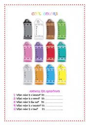 English Worksheet: Cute Colors