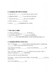 English worksheet: can