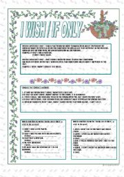 English Worksheet: I WISH / IF ONLY