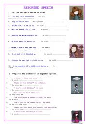 English Worksheet: REPORTED SPECH