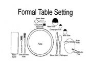 English Worksheet: Formal table setting