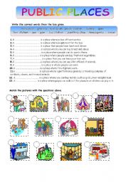 English Worksheet: PUBLIC PLACES