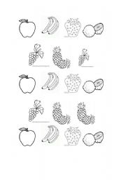 English Worksheet: fruits