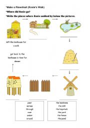 English worksheet: Rosies Walk Worksheet(Make a flowchart)