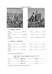 English Worksheet: There is and there are