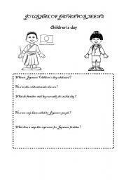 English worksheet: childrens day in Japan