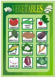 English Worksheet: VEGETABLES