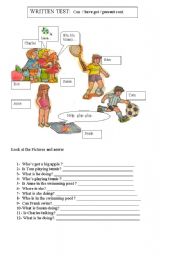 English worksheet: easy test