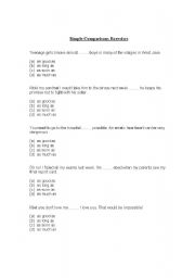 English Worksheet: Simple Comparisons Exercises