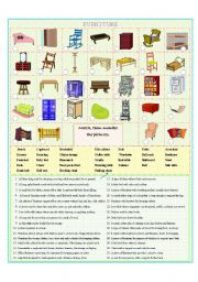 English Worksheet: Furniture 