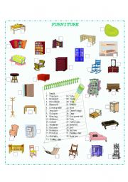 English Worksheet: Furniture