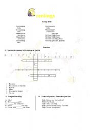 English Worksheet: Greetings